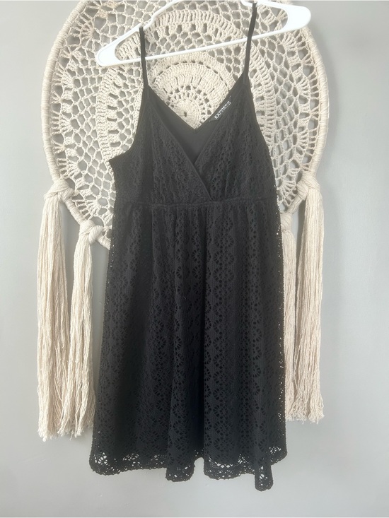 Express Dresses & Skirts - Express Women’s Black Lace Mini Dress with Spaghetti Straps size medium